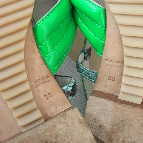 Matthew Williamson Green Embossed Sandals size 38 - Picture 8 of 9